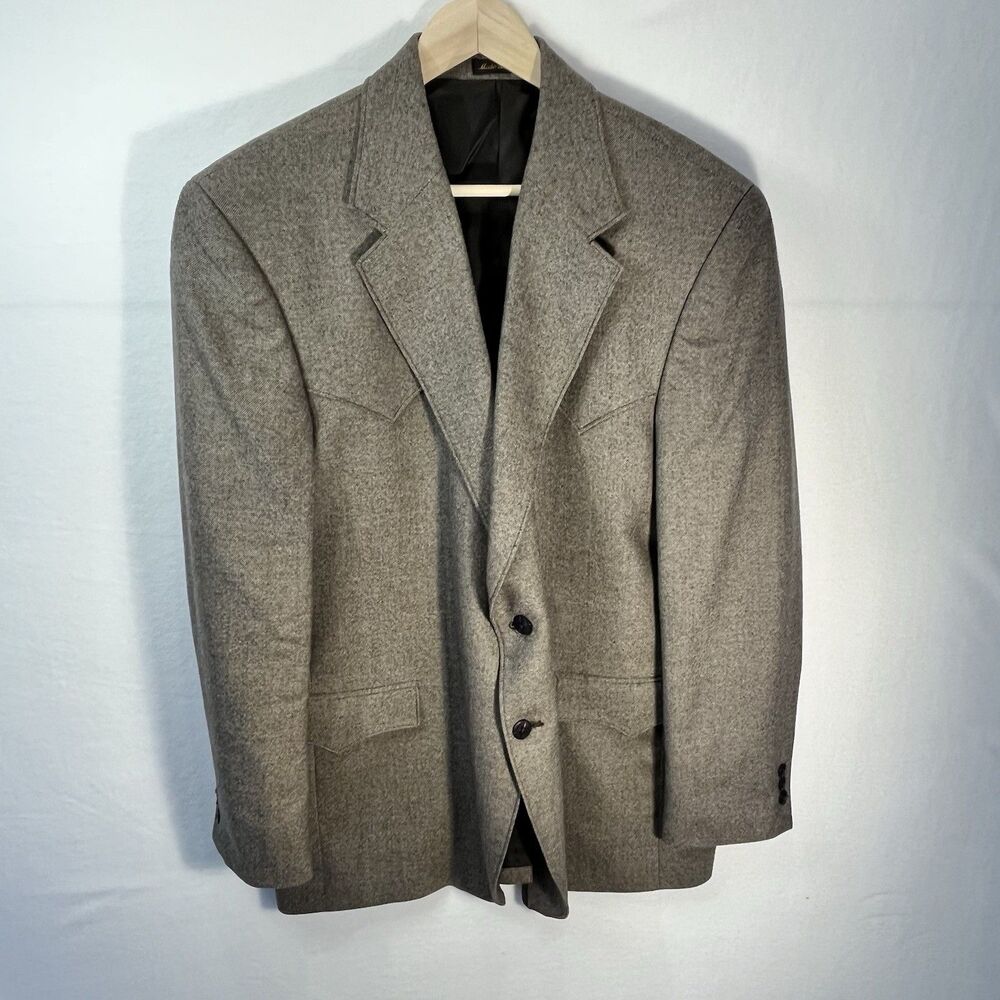 Vintage Circle S Western Yoke Blazer Men's 46R Tan/Brown Tweed Pattern